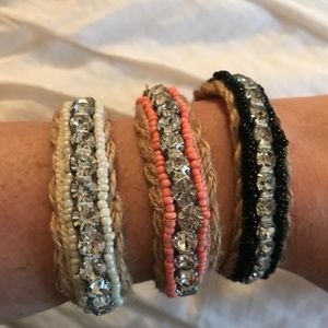 Lot of 4 Juicy Couture Braided Bling Bracelets
